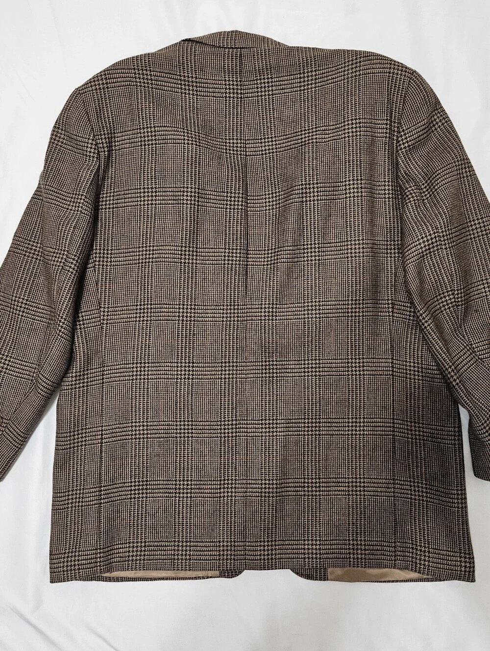 RALPH Lauren Men's 48T Glen Plaid Wool Sport Coat Blazer Brown Made in Canada